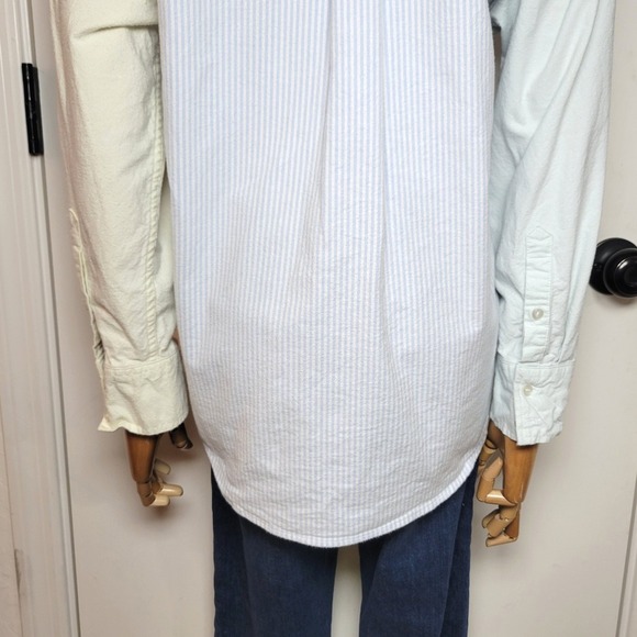 Abercrombie & Fitch Oversized Pinstripe Colorful Colorblock Button Up Size XS - Picture 8 of 10